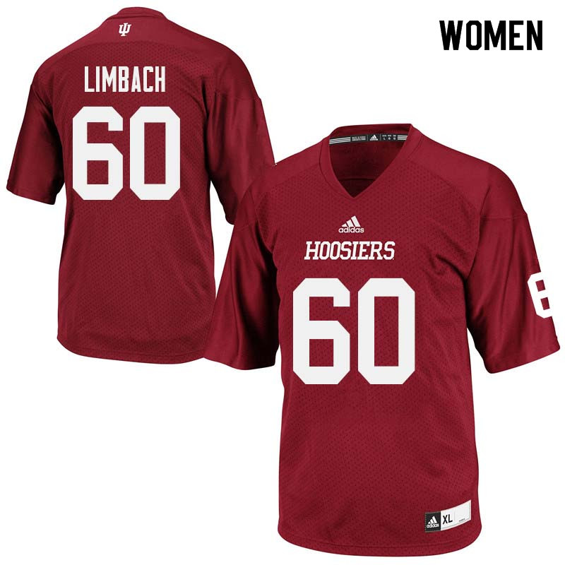 Women #60 Jacob Limbach Indiana Hoosiers College Football Jerseys Sale-Crimson